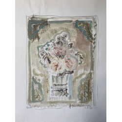 08."Букет". 45 х 55 см. Бумага, масло, без оформления.